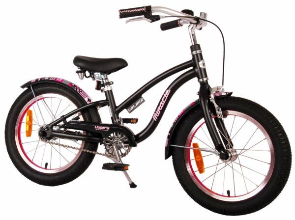 Kinderfahrrad 16 Zoll Volare Miracle Cruiser Mädchen Mattschwarz Prime Collection