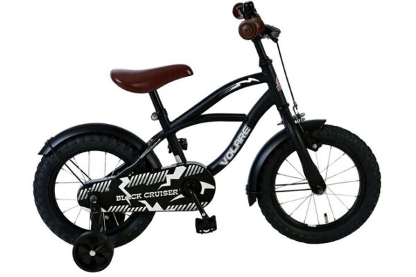 Volare Black Cruiser Kinderfahrrad – Jungen – 14 Zoll – Schwarz – 95 % zusammengebaut
