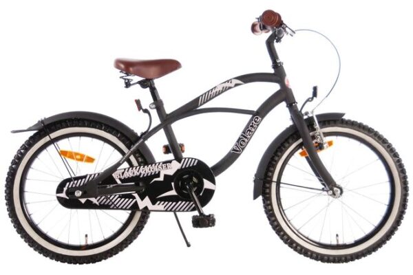 Volare Black Cruiser Kinderfahrrad – Jungen – 18 Zoll – Schwarz – 95 % zusammengebaut