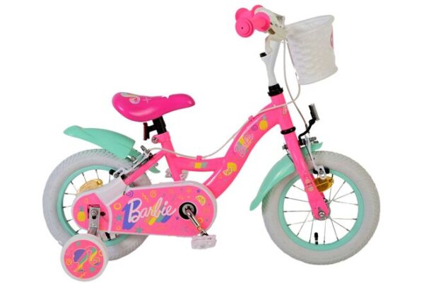 Barbie Kinderfahrrad - Mädchen - 12 Zoll - Rosa - Zwei Handbremsen