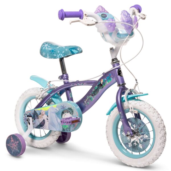 Disney Frozen 2 Kinderfahrrad - Mädchen - 12 Zoll - Blau/Lila - Zwei Handbremsen