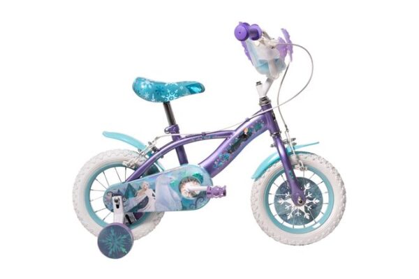 Disney Frozen 2 Kinderfahrrad - Mädchen - 12 Zoll - Blau/Lila - Zwei Handbremsen