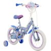 Disney Frozen 2 Kinderfahrrad - Mädchen - 14 Zoll - Blau/Lila - Zwei Handbremsen