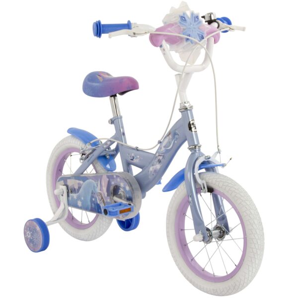 Disney Frozen 2 Kinderfahrrad - Mädchen - 14 Zoll - Blau/Lila - Zwei Handbremsen