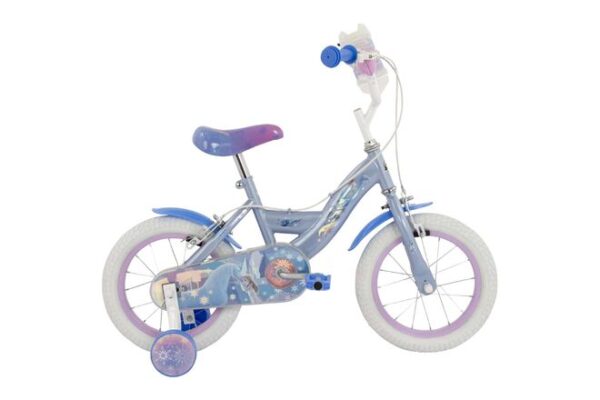 Disney Frozen 2 Kinderfahrrad - Mädchen - 14 Zoll - Blau/Lila - Zwei Handbremsen