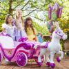 Disney Prinzessin Pferd mit Kutsche - Elektrisches Kinderfahrzeug