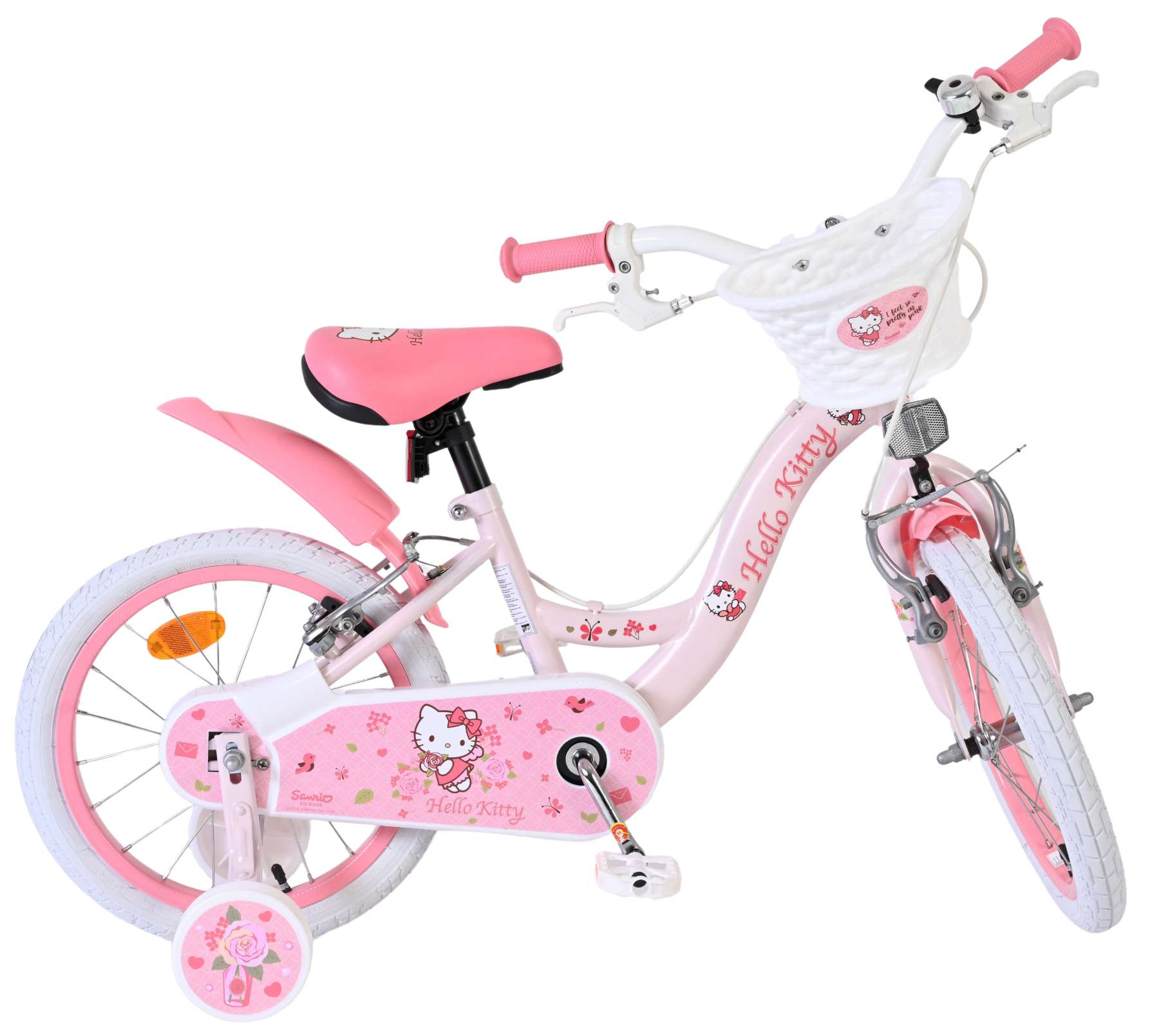 Hello Kitty Kinderfahrrad - Mädchen - 16 Zoll - Rosa - Zwei Handbremsen