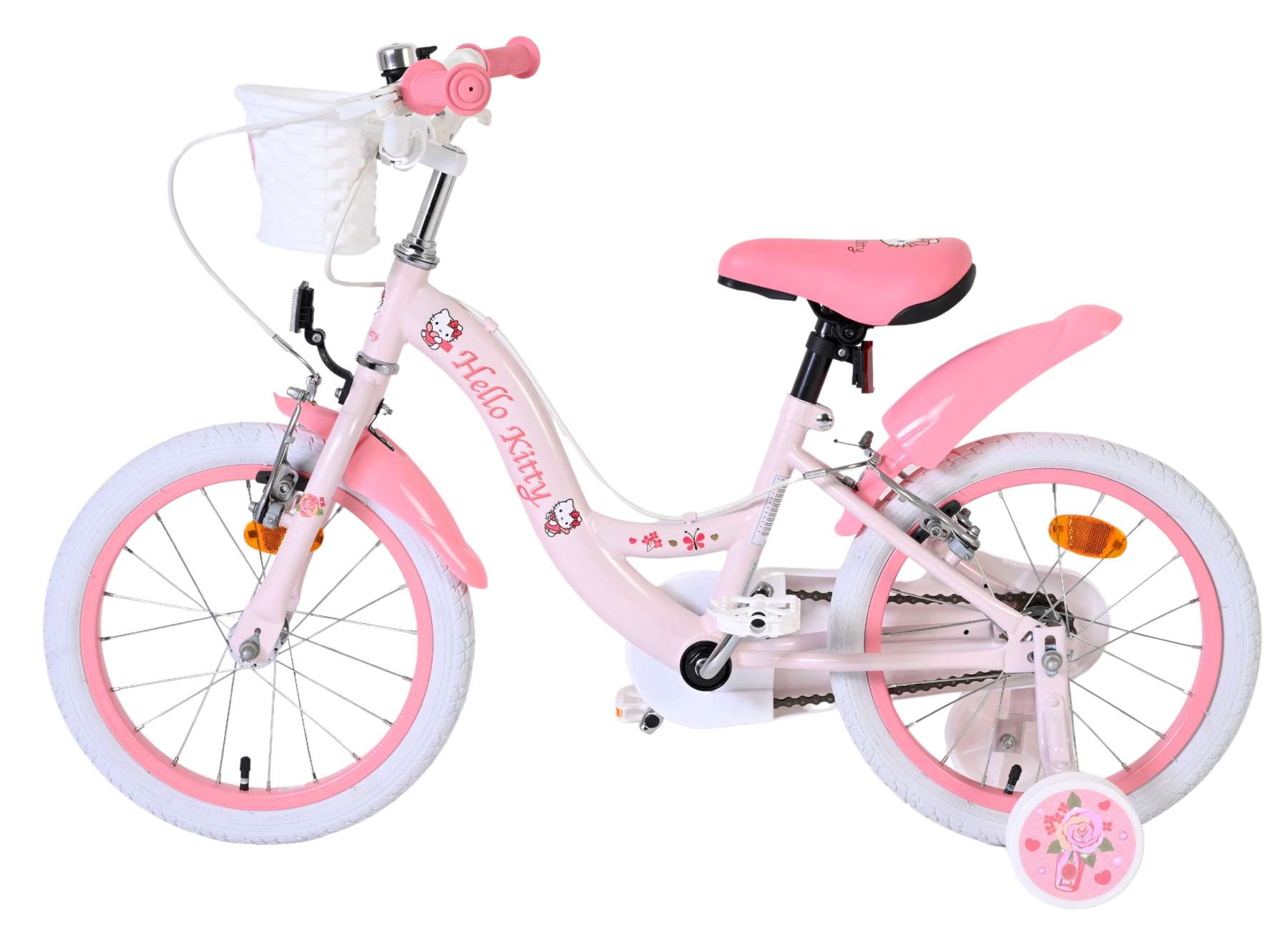Hello Kitty Kinderfahrrad - Mädchen - 16 Zoll - Rosa - Zwei Handbremsen