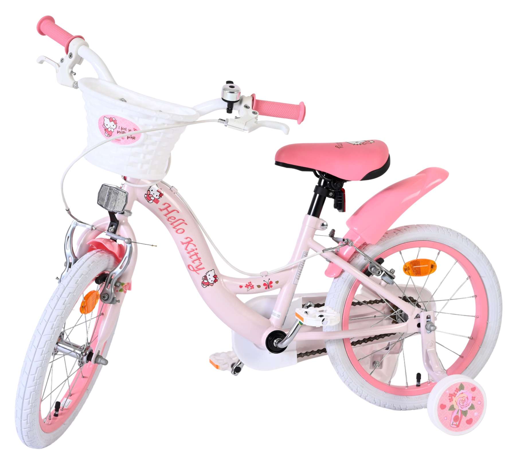 Hello Kitty Kinderfahrrad - Mädchen - 16 Zoll - Rosa - Zwei Handbremsen
