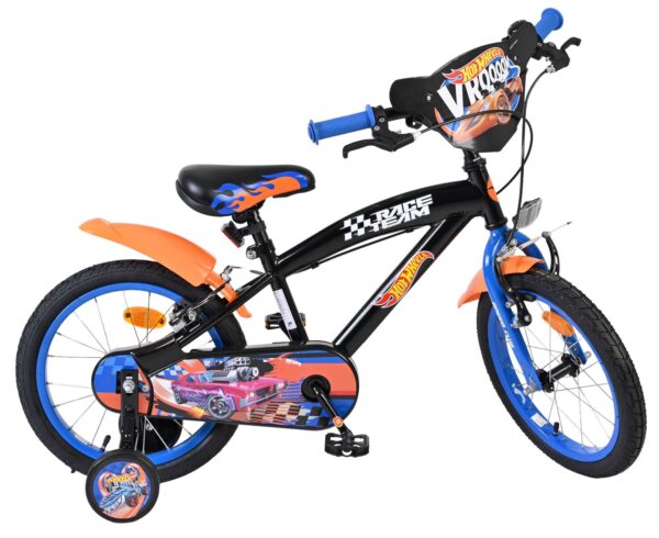 Hot Wheels Kinderfahrrad - Jungen - 16 Zoll - Schwarz Orange Blau - Zwei Handbremsen