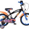 Hot Wheels Kinderfahrrad - Jungen - 16 Zoll - Schwarz Orange Blau - Zwei Handbremsen