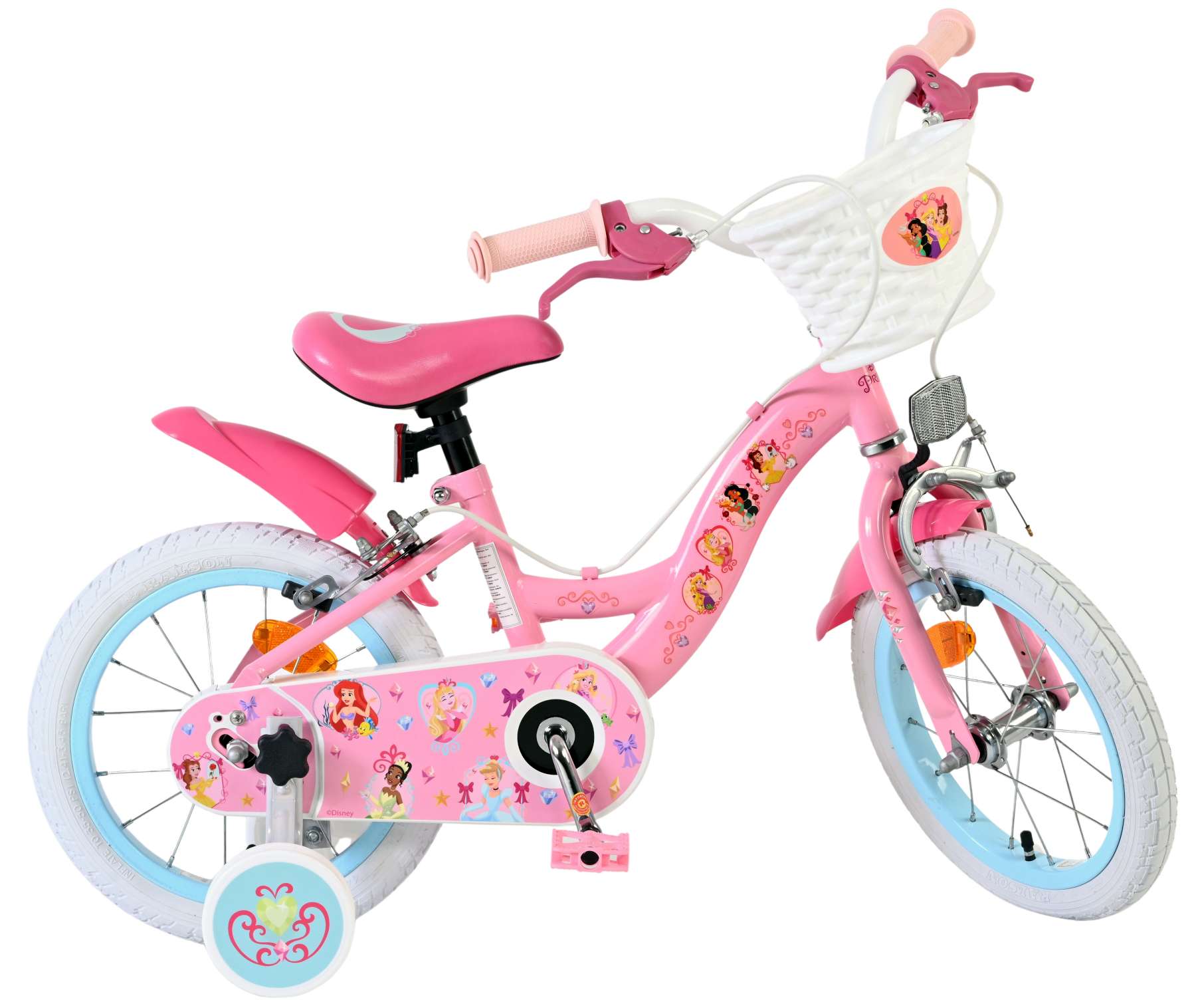 Magic Royals Kinderfahrrad - Mädchen - 14 Zoll - Rosa - Zwei Handbremsen