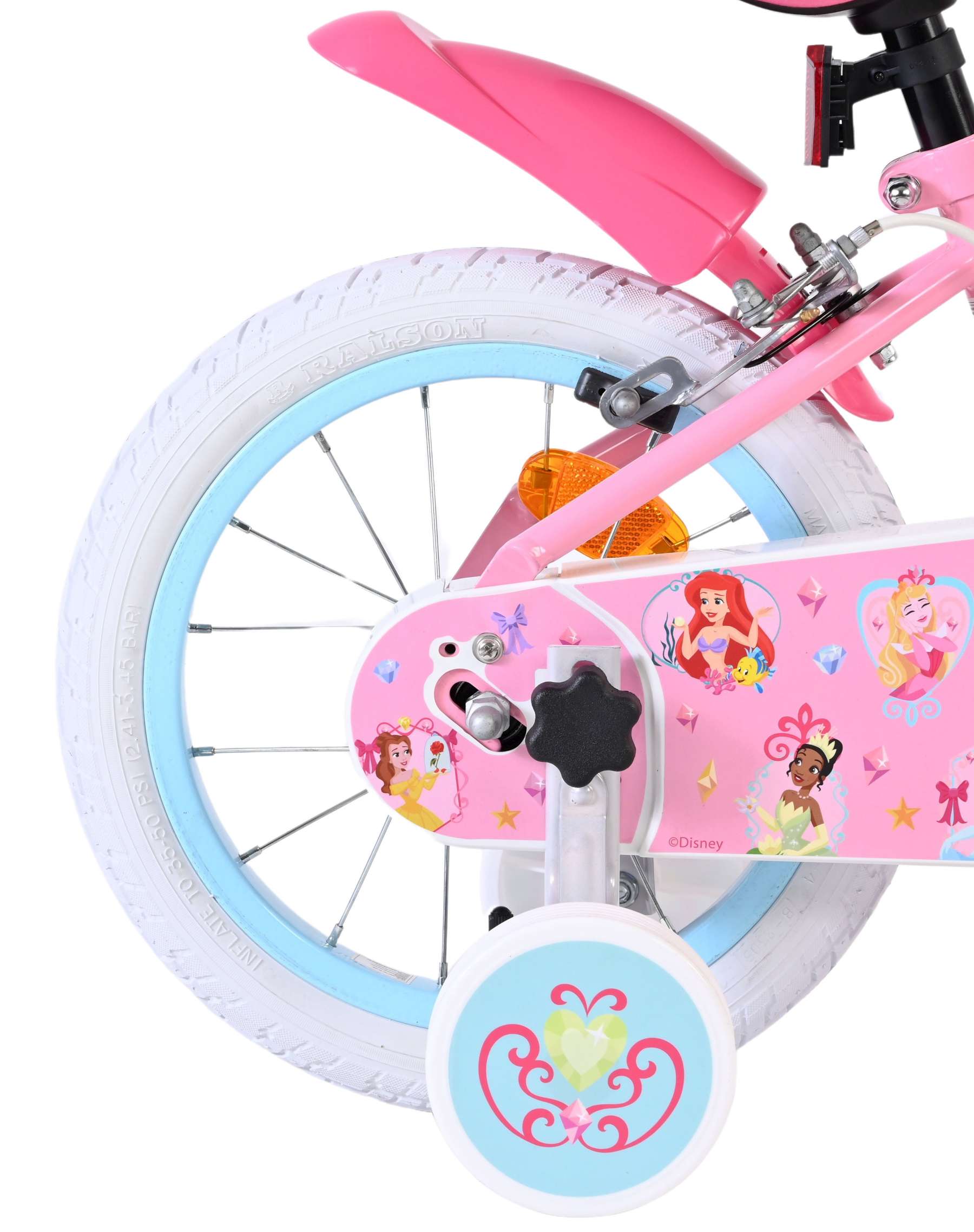 Magic Royals Kinderfahrrad - Mädchen - 14 Zoll - Rosa - Zwei Handbremsen