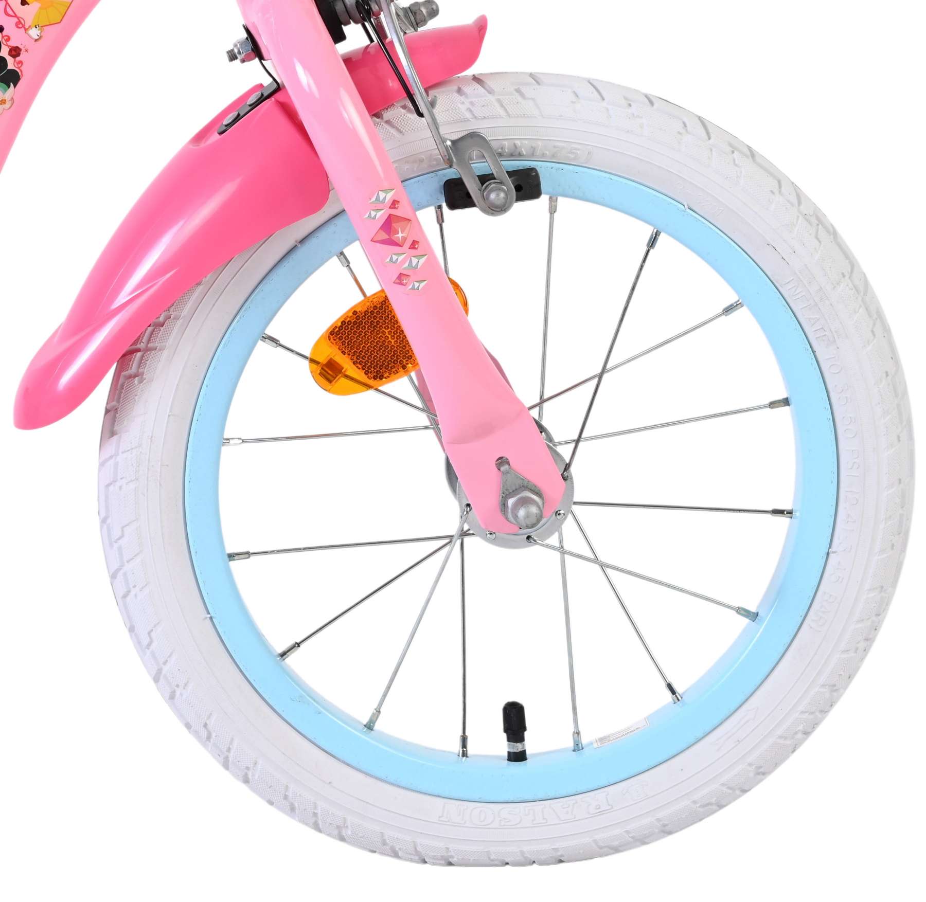 Magic Royals Kinderfahrrad - Mädchen - 14 Zoll - Rosa - Zwei Handbremsen
