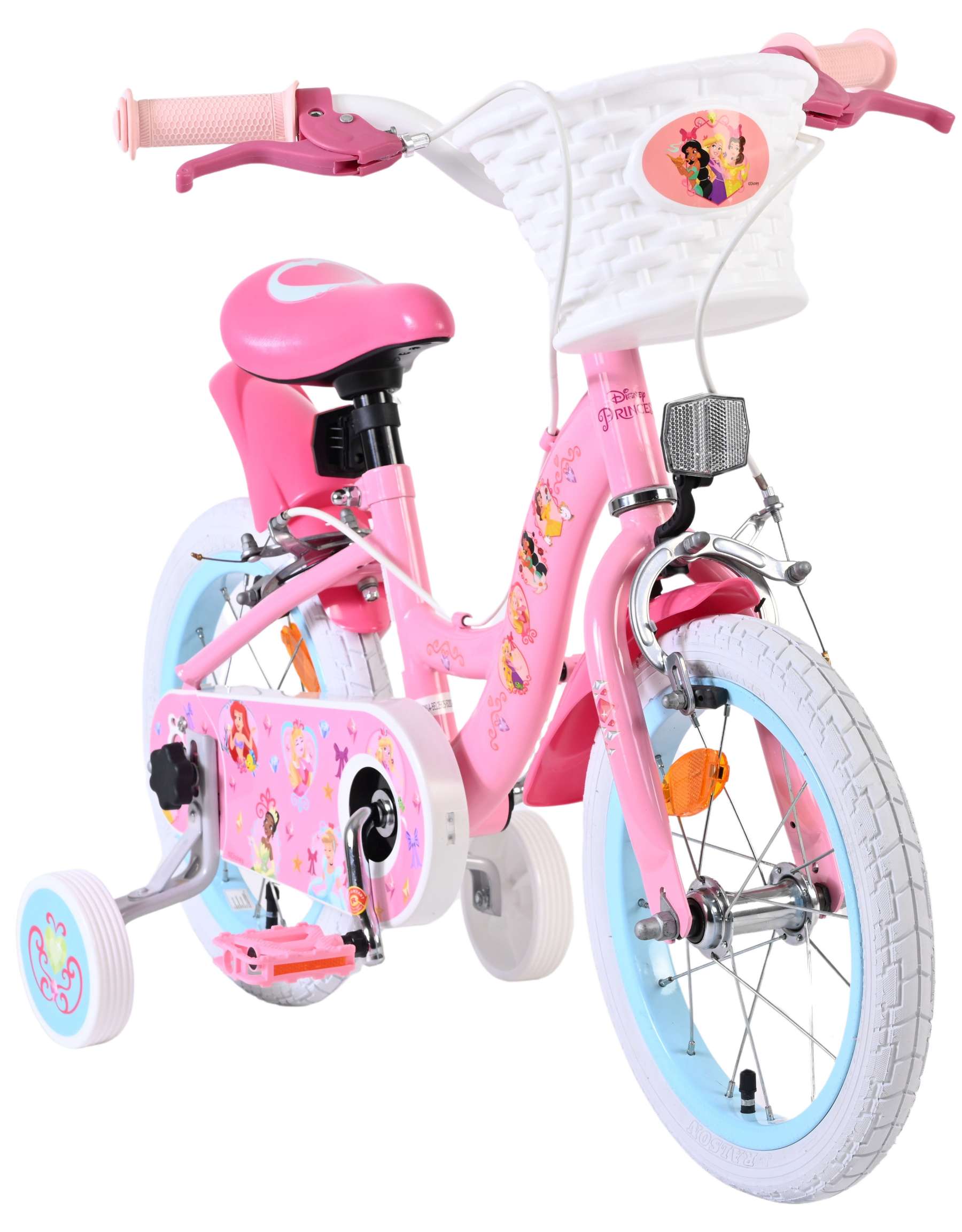 Magic Royals Kinderfahrrad - Mädchen - 14 Zoll - Rosa - Zwei Handbremsen