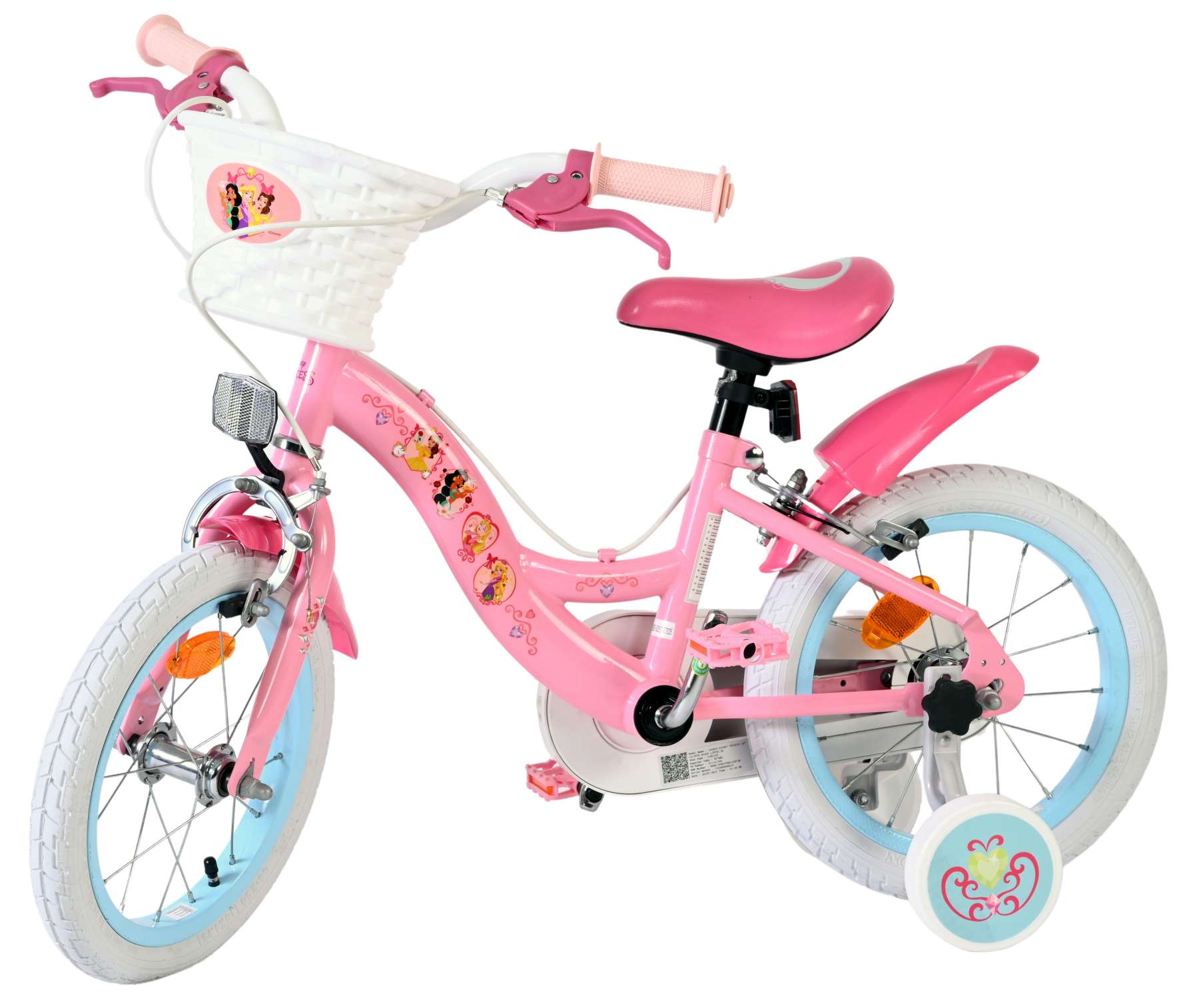 Magic Royals Kinderfahrrad - Mädchen - 14 Zoll - Rosa - Zwei Handbremsen