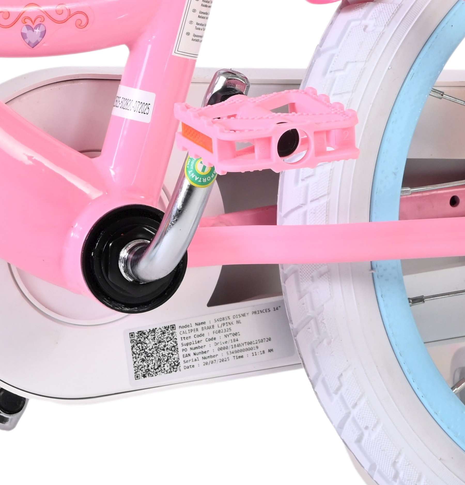 Magic Royals Kinderfahrrad - Mädchen - 14 Zoll - Rosa - Zwei Handbremsen