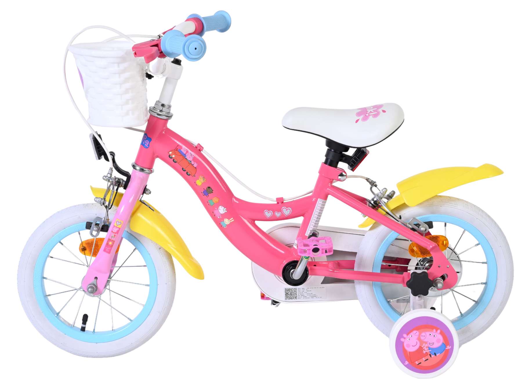 Peppa Pig Kinderfahrrad - Mädchen - 12 Zoll - Rosa - Zwei Handbremsen