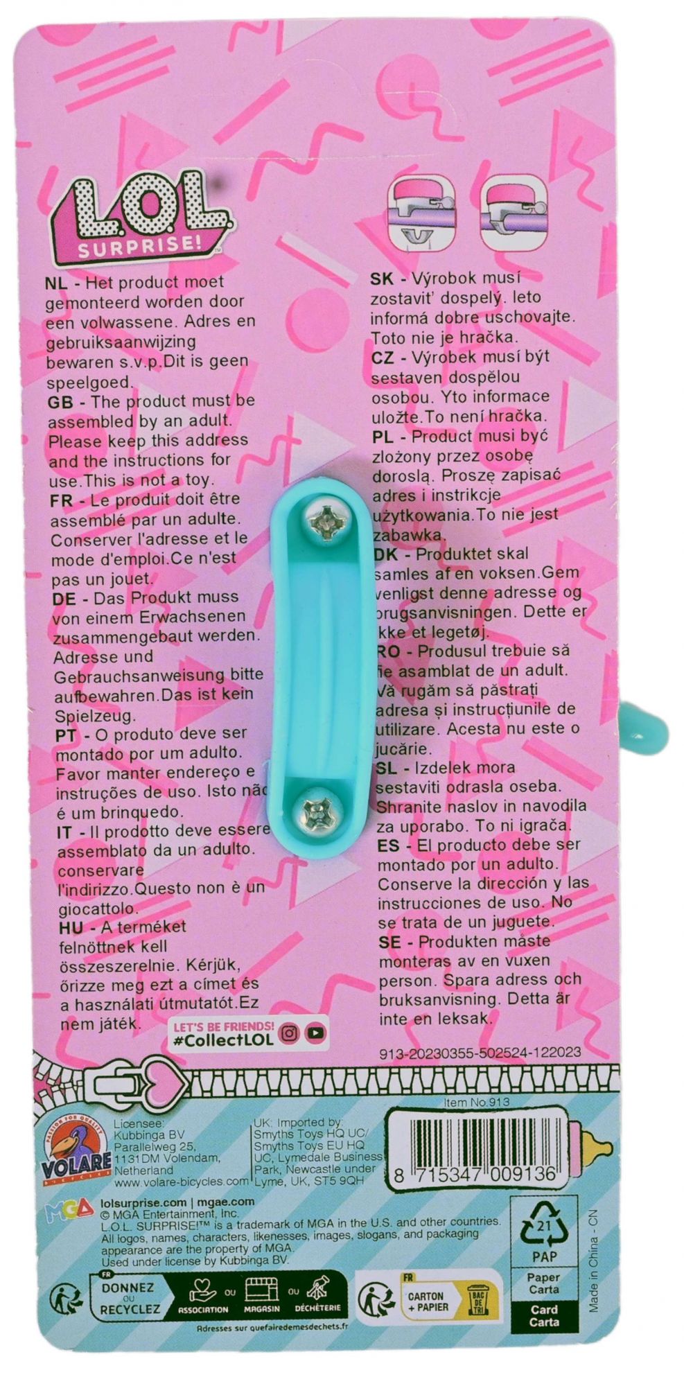 Puppen Fahrradklingel - Mädchen - Rosa