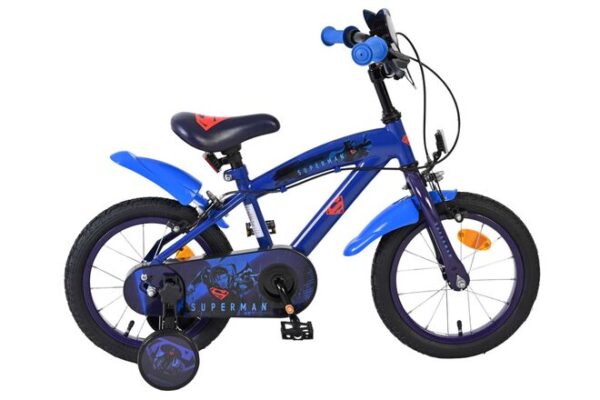 Superman Kinderfahrrad - Jungen - 14 Zoll - Blau - Zwei Handbremsen