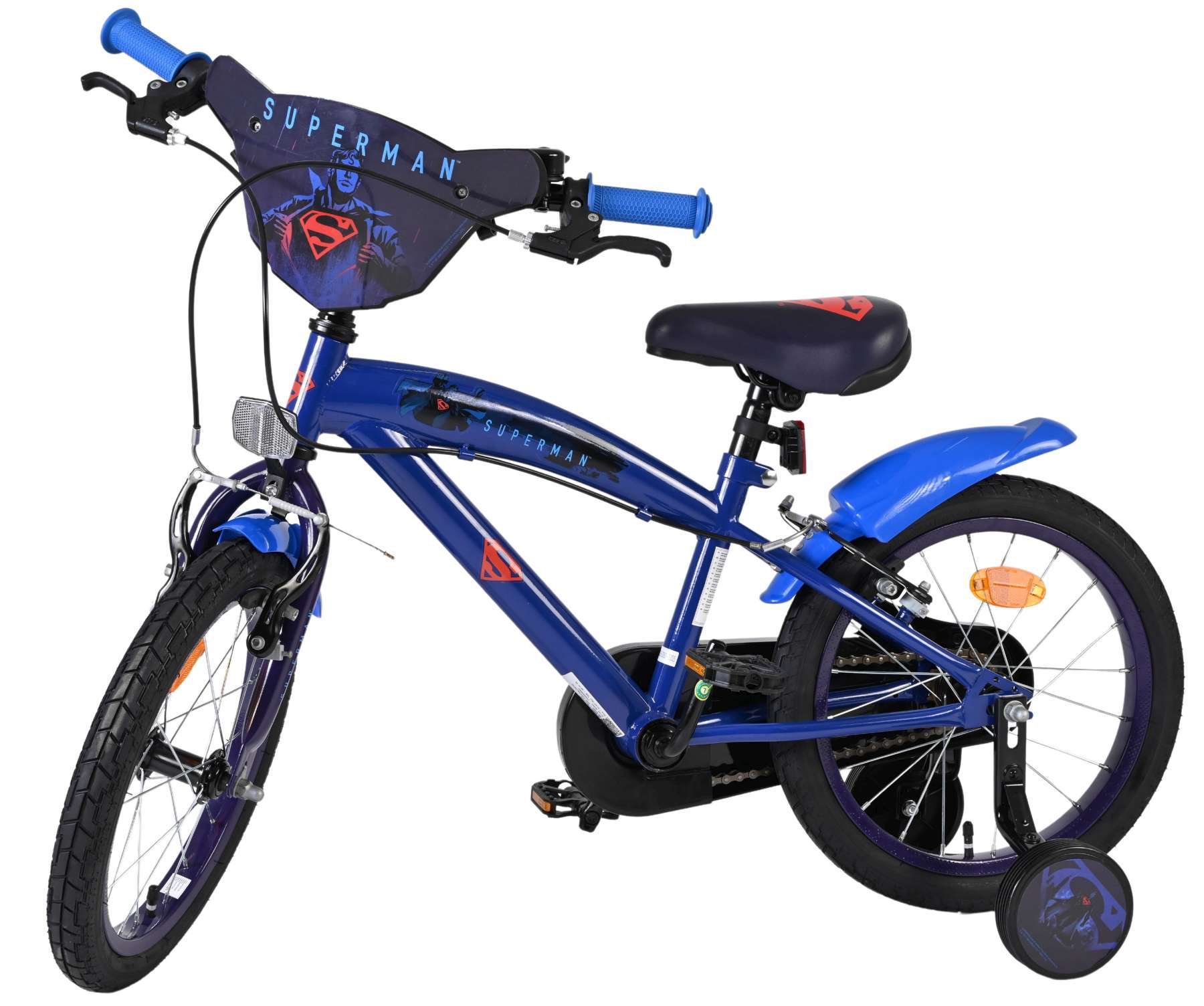 Superman Kinderfahrrad - Jungen - 16 Zoll - Blau - Zwei Handbremsen 8