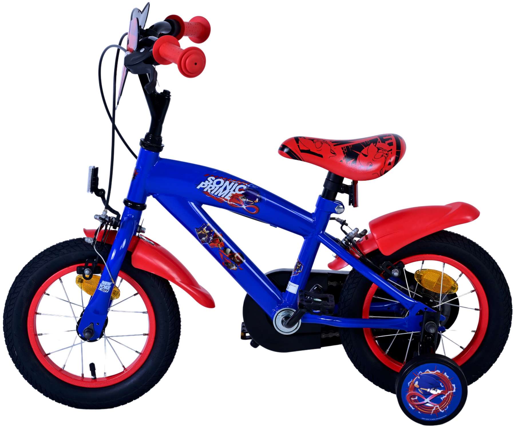 Turbo Crew Kinderfahrrad - Jungen - 12 Zoll - Blau/Rot - Zwei Handbremsen