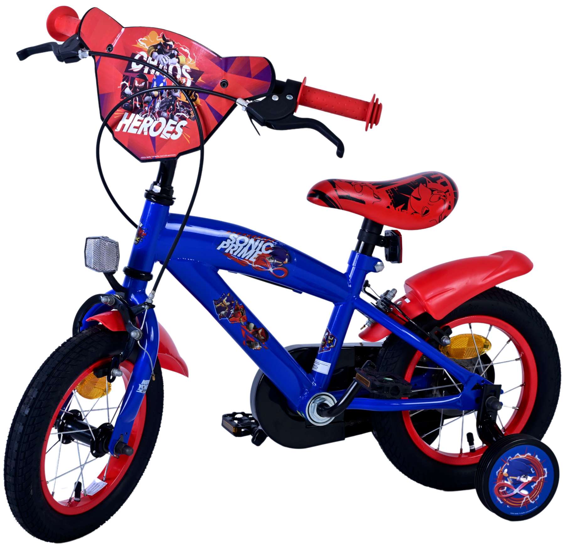 Turbo Crew Kinderfahrrad - Jungen - 12 Zoll - Blau/Rot - Zwei Handbremsen