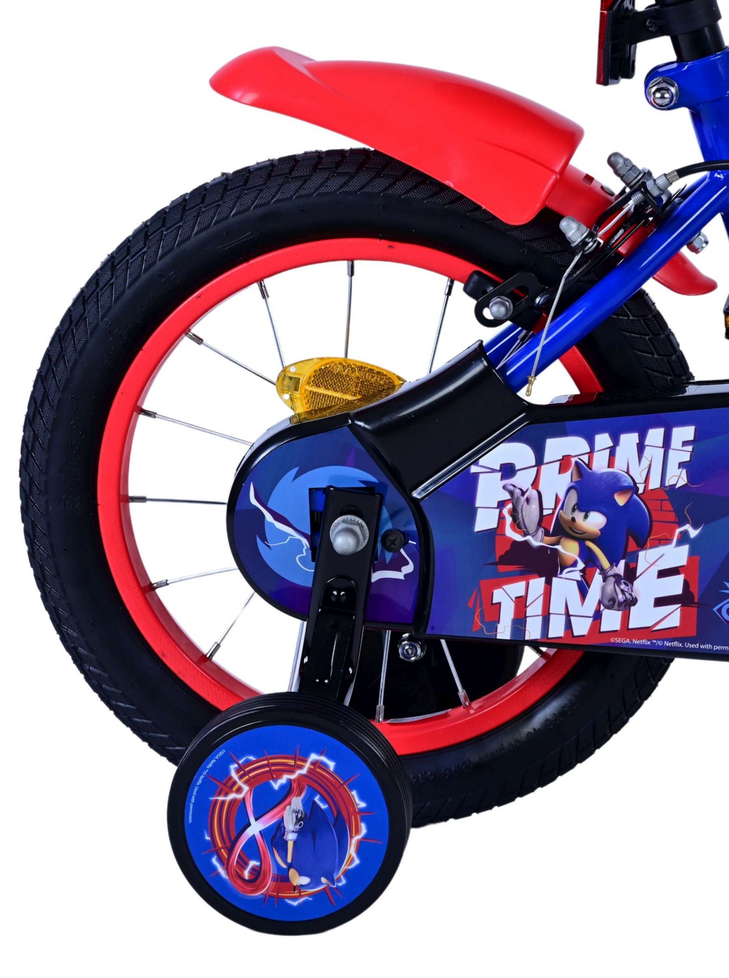 Turbo Crew Kinderfahrrad - Jungen - 14 Zoll - Blau/Rot - Zwei Handbremsen