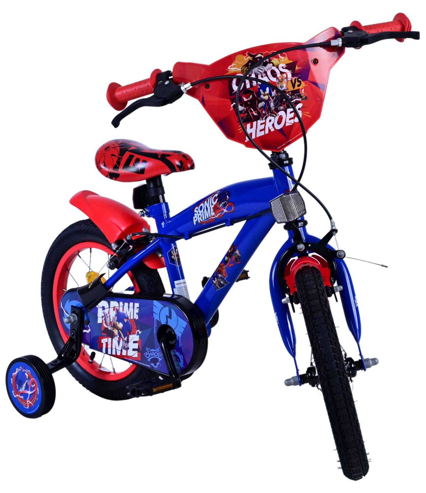 Turbo Crew Kinderfahrrad - Jungen - 14 Zoll - Blau/Rot - Zwei Handbremsen