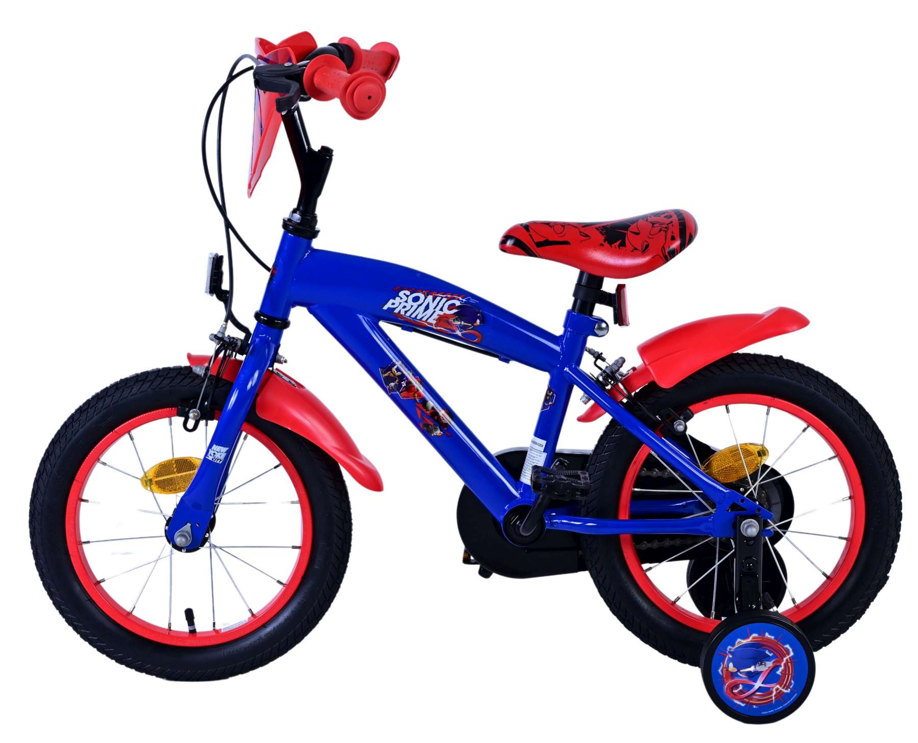 Turbo Crew Kinderfahrrad - Jungen - 14 Zoll - Blau/Rot - Zwei Handbremsen