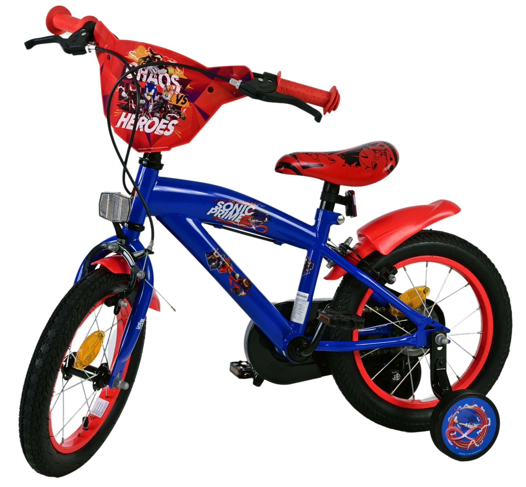 Turbo Crew Kinderfahrrad - Jungen - 14 Zoll - Blau/Rot - Zwei Handbremsen
