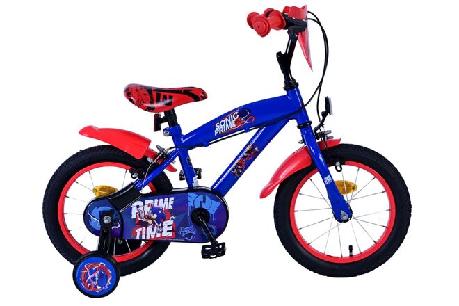 Turbo Crew Kinderfahrrad - Jungen - 14 Zoll - Blau/Rot - Zwei Handbremsen