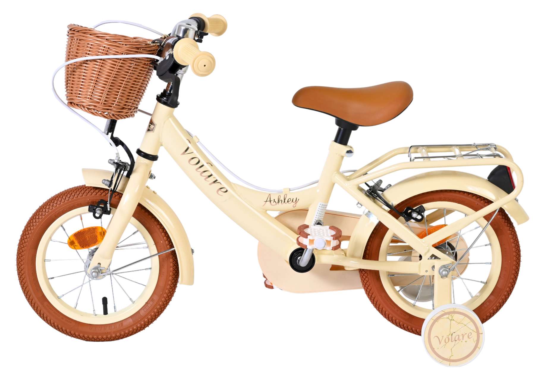 Volare Ashley Kinderfahrrad - Mädchen - 12 Zoll - Creme - Zwei Handbremsen