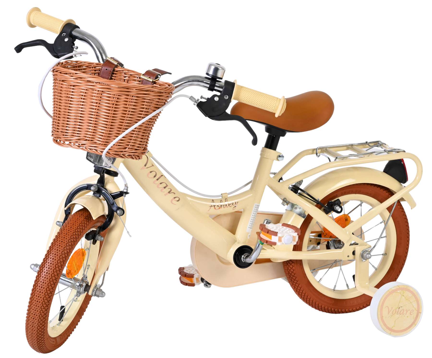 Volare Ashley Kinderfahrrad - Mädchen - 12 Zoll - Creme - Zwei Handbremsen