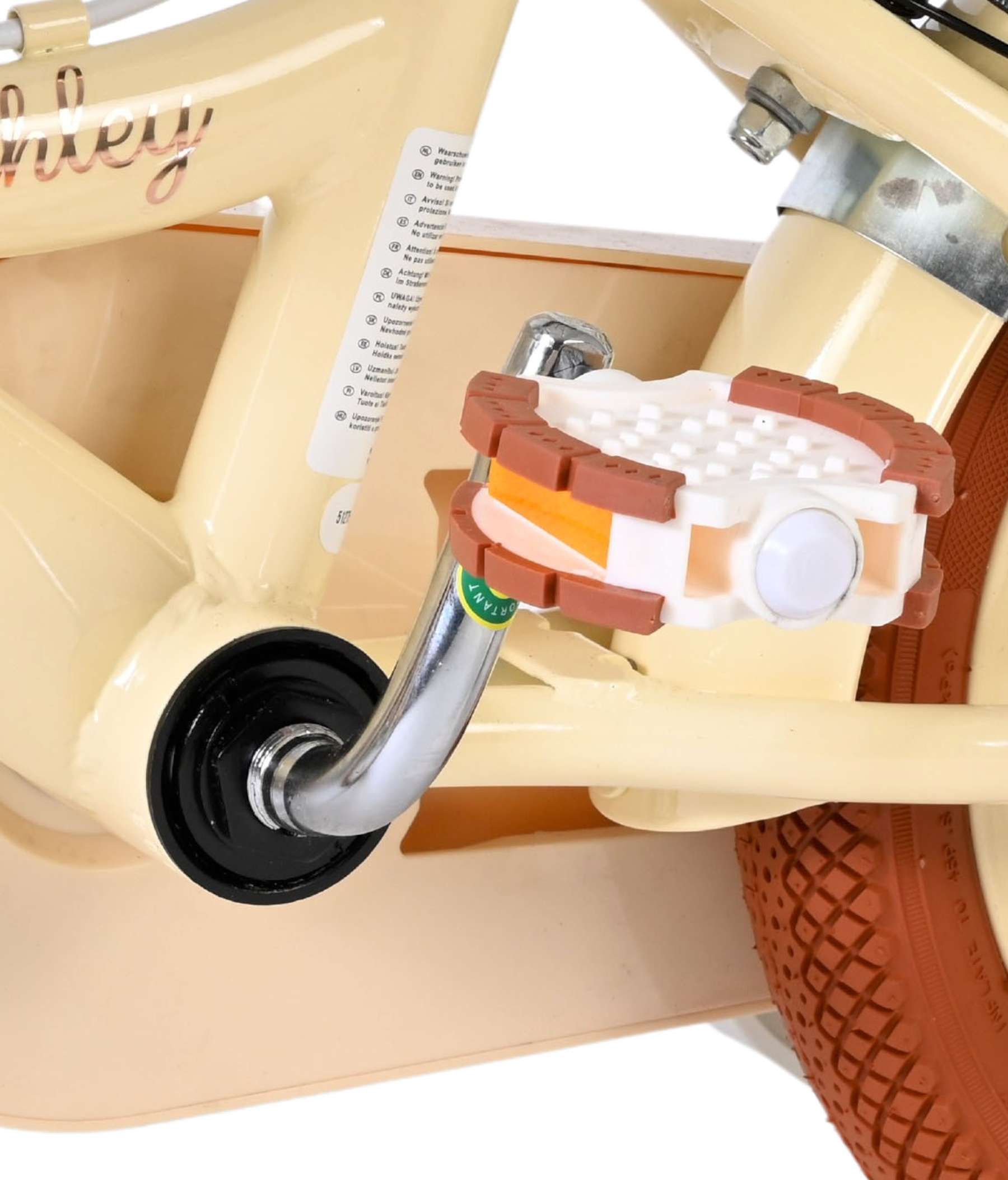 Volare Ashley Kinderfahrrad - Mädchen - 12 Zoll - Creme - Zwei Handbremsen