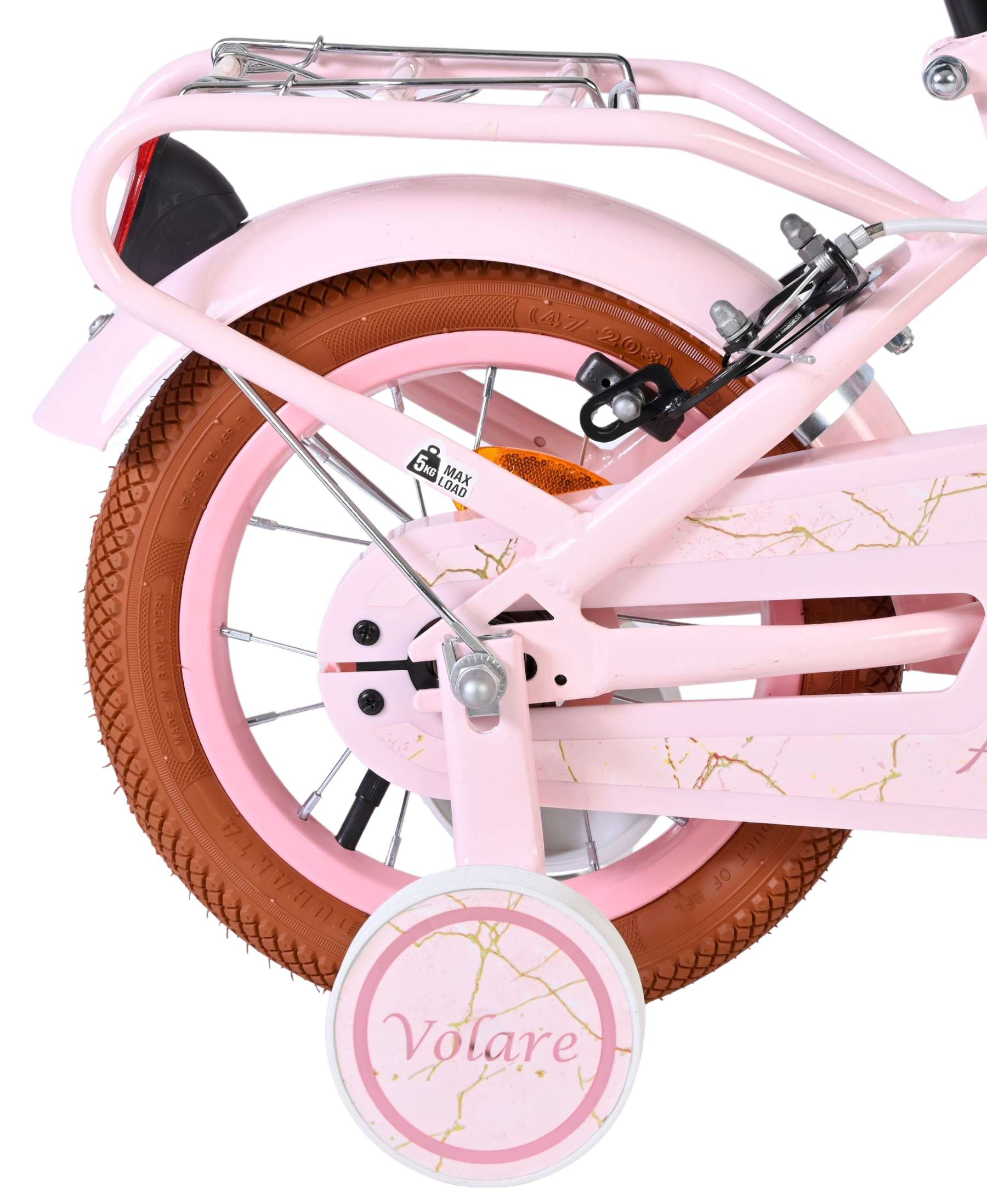 Volare Ashley Kinderfahrrad - Mädchen - 12 Zoll - Rosa - Zwei Handbremsen