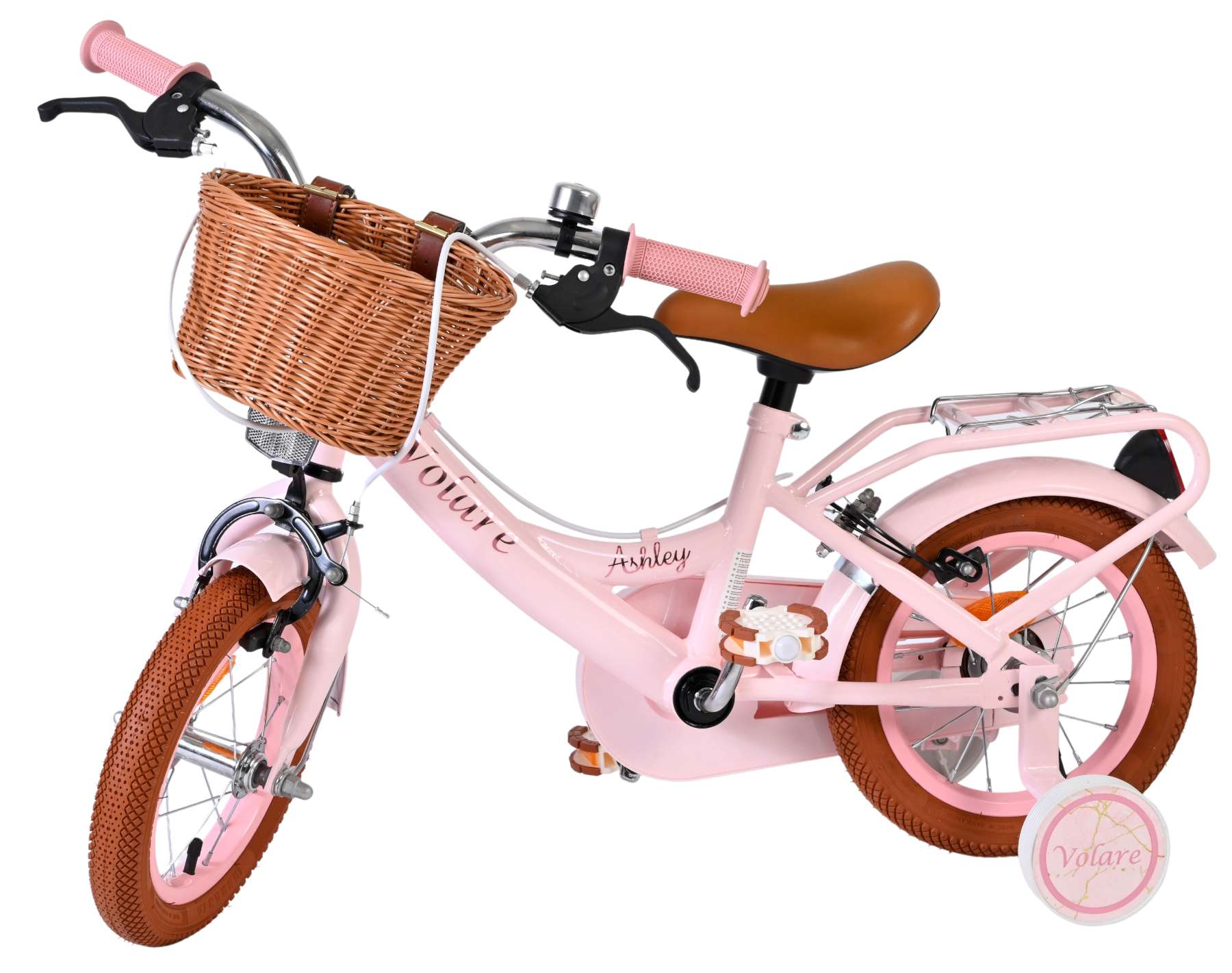 Volare Ashley Kinderfahrrad - Mädchen - 12 Zoll - Rosa - Zwei Handbremsen