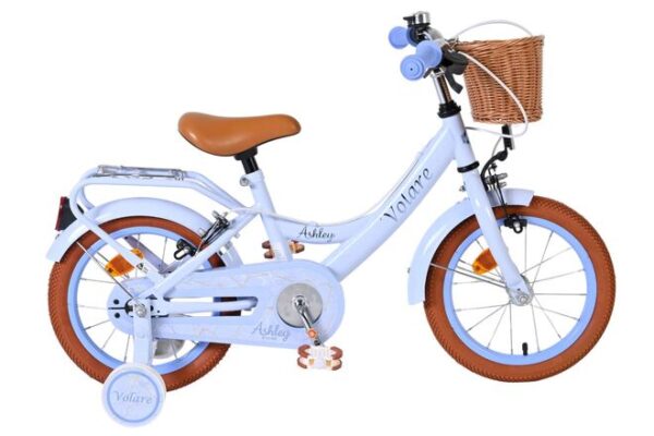 Volare Ashley Kinderfahrrad - Mädchen - 14 Zoll - Pastellblau - Zwei Handbremsen