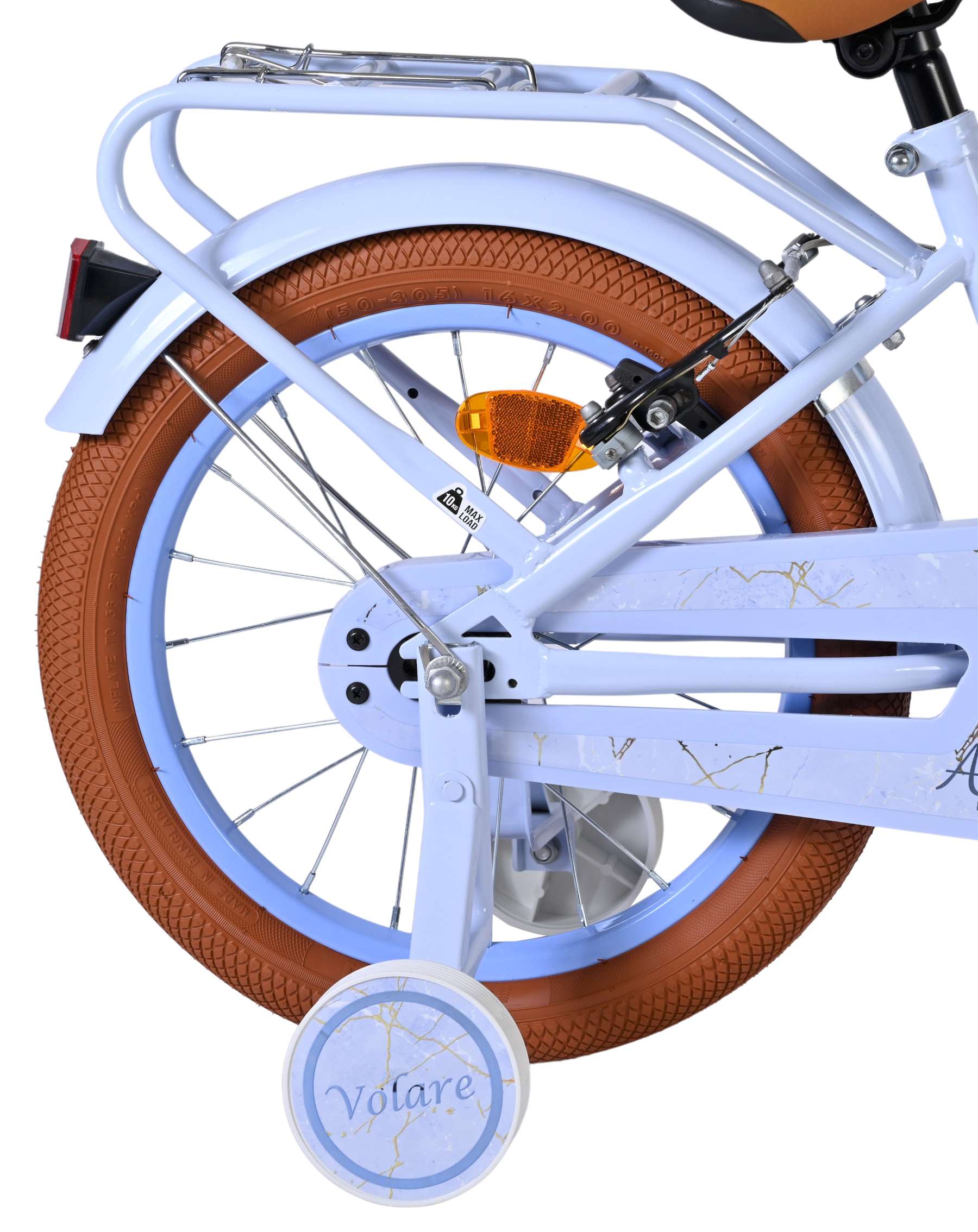 Volare Ashley Kinderfahrrad - Mädchen - 16 Zoll - Pastellblau - Zwei Handbremsen