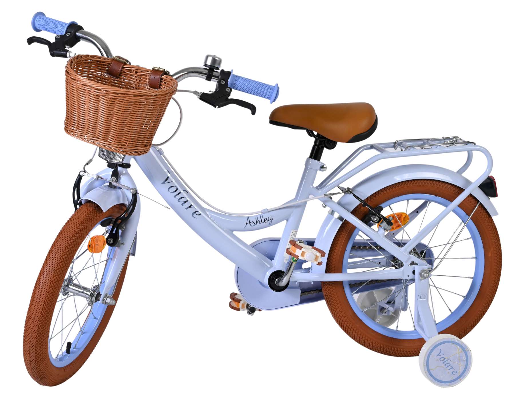 Volare Ashley Kinderfahrrad - Mädchen - 16 Zoll - Pastellblau - Zwei Handbremsen