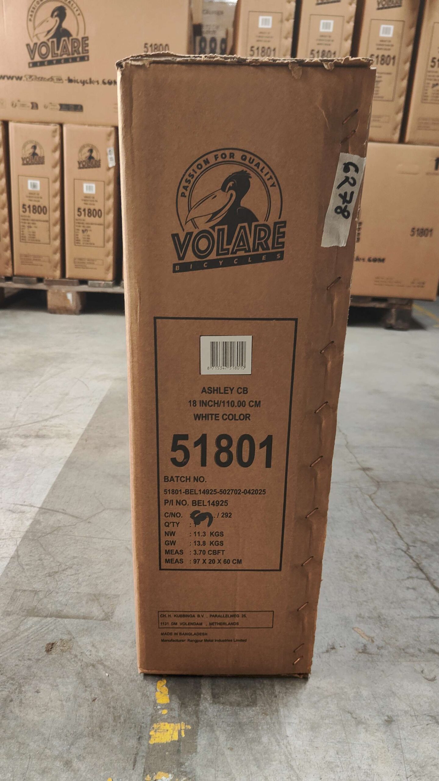 Volare Ashley Kinderfahrrad - Mädchen - 18 Zoll - Weiß