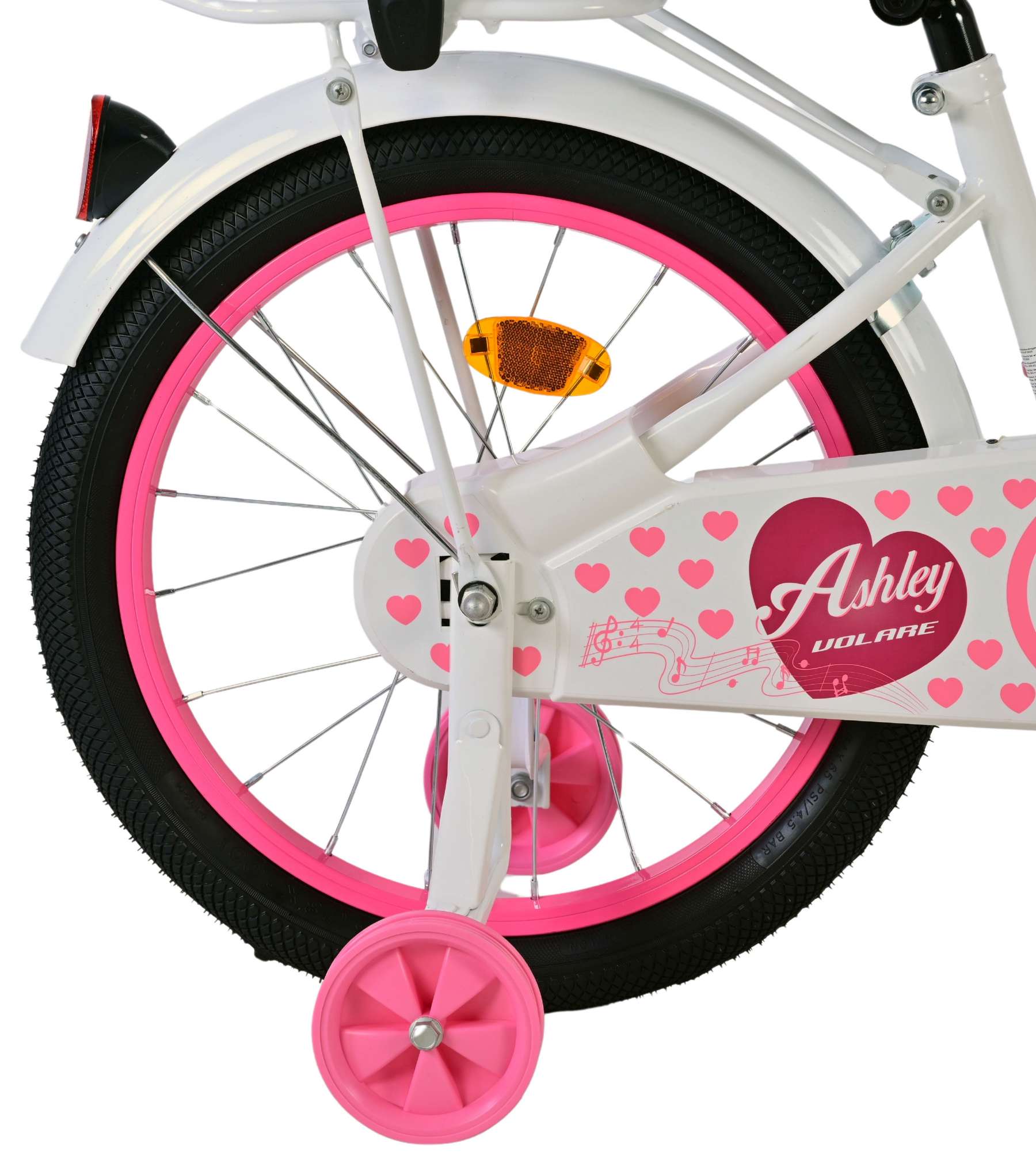 Volare Ashley Kinderfahrrad - Mädchen - 18 Zoll - Weiß