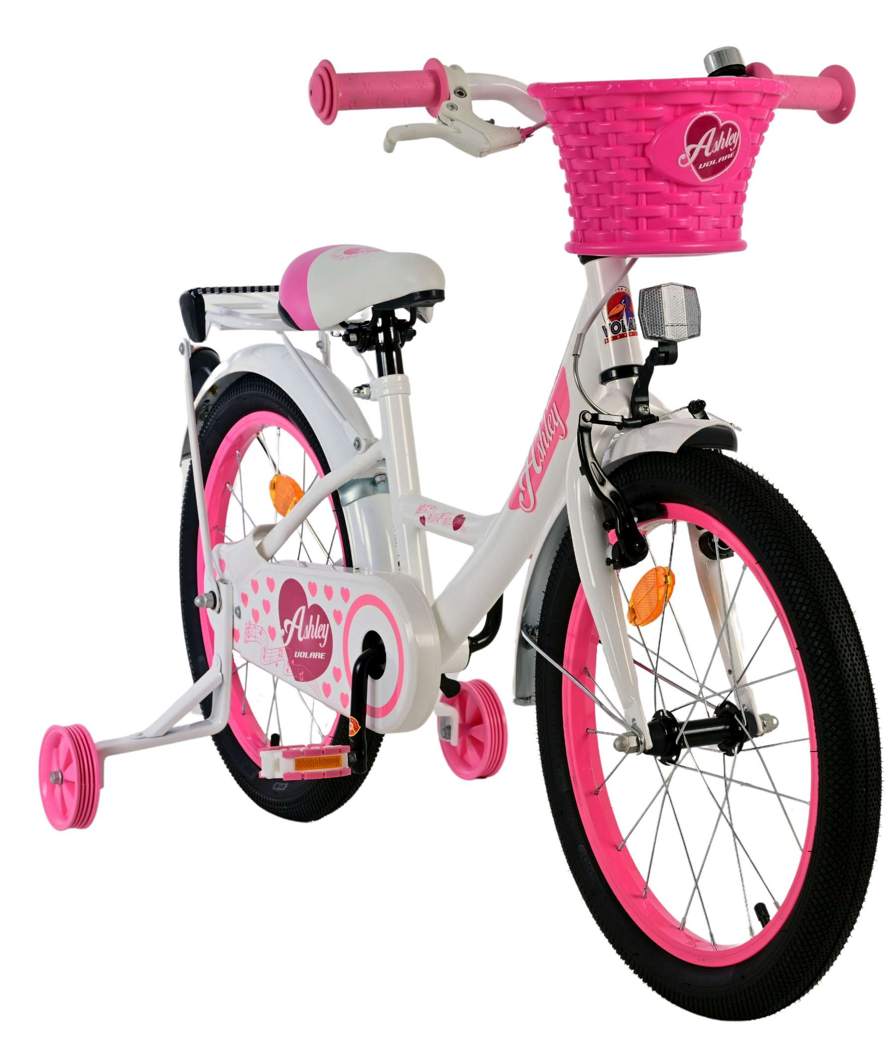 Volare Ashley Kinderfahrrad - Mädchen - 18 Zoll - Weiß
