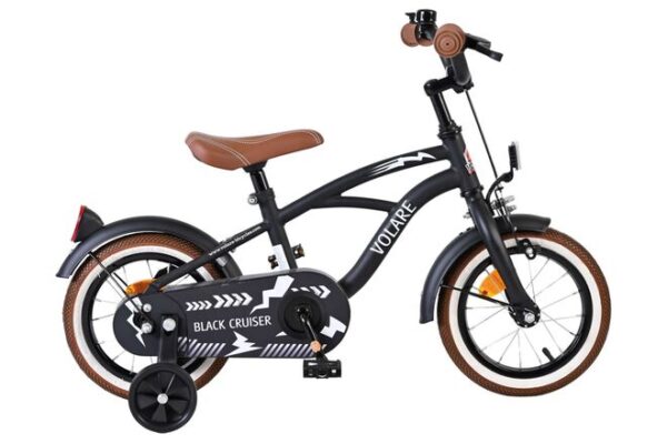 Volare Black Cruiser Kinderfahrrad - Jungen - 12 Zoll - Schwarz