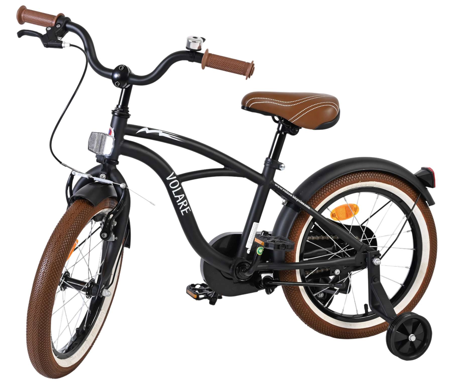 Volare Black Cruiser Kinderfahrrad - Jungen - 16 Zoll - Schwarz 8