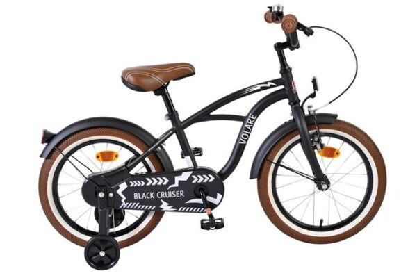 Volare Black Cruiser Kinderfahrrad - Jungen - 16 Zoll - Schwarz