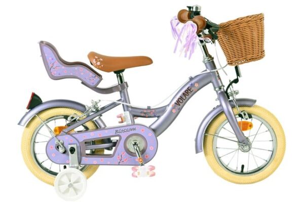 Volare Blossom Kinderfahrrad - Mädchen - 12 Zoll - Lila - Zwei Handbremsen