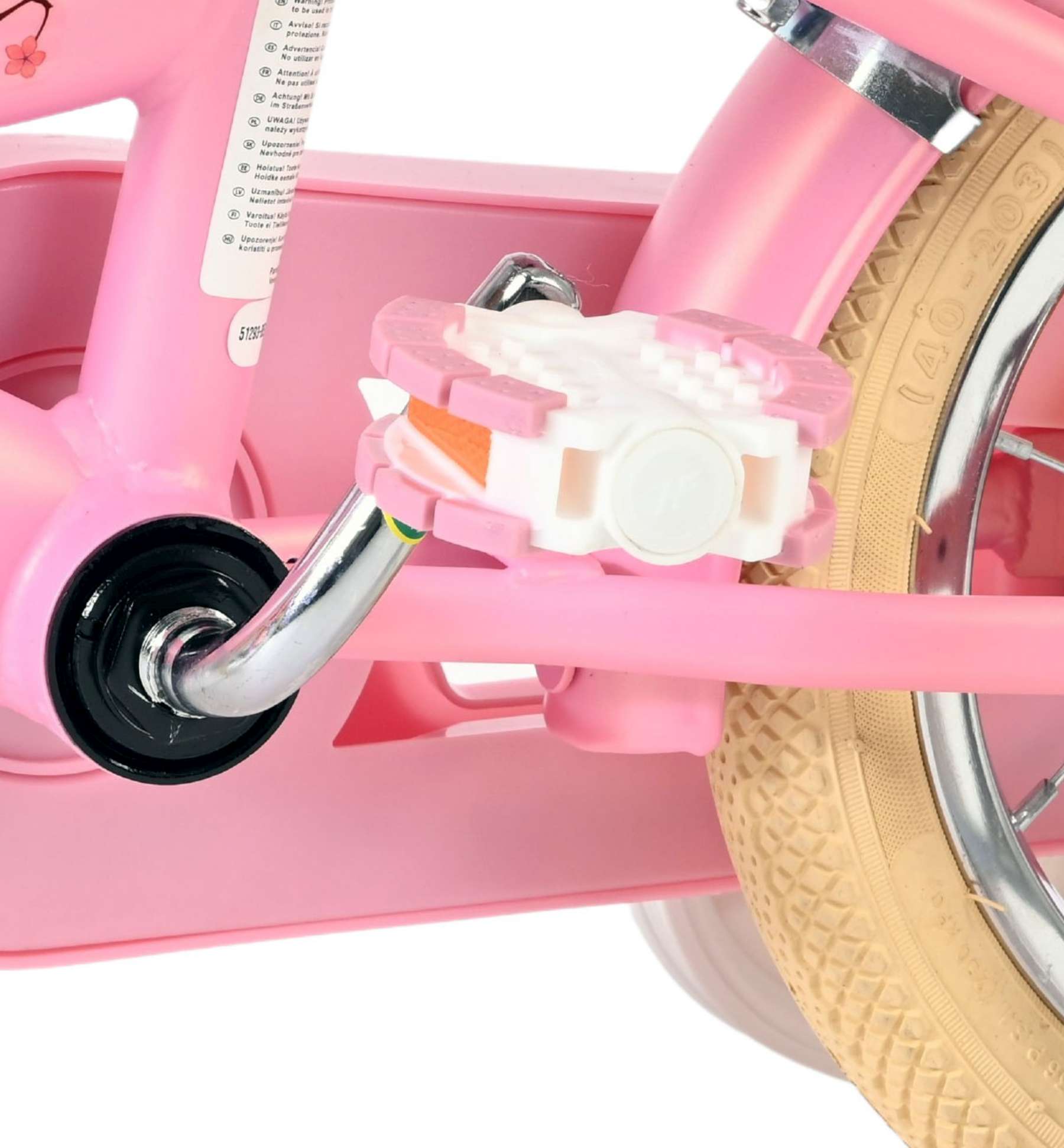 Volare Blossom Kinderfahrrad - Mädchen - 12 Zoll - Rosa - Zwei Handbremsen