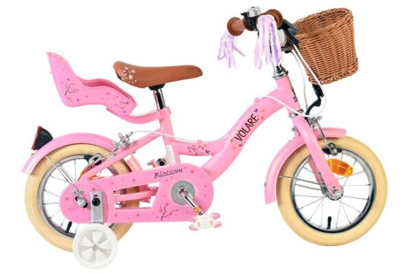 Volare Blossom Kinderfahrrad - Mädchen - 12 Zoll - Rosa - Zwei Handbremsen