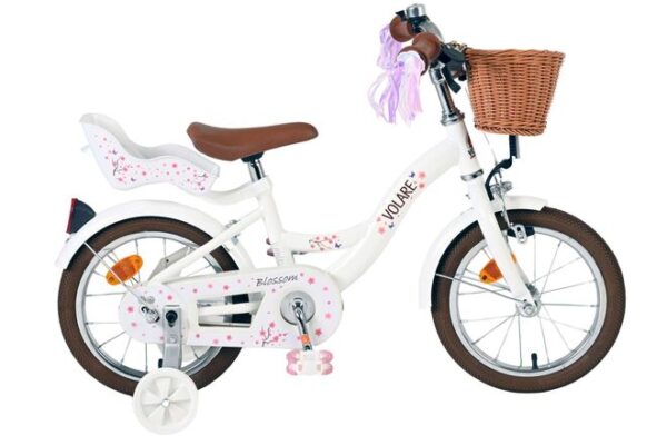 Volare Blossom Kinderfahrrad - Mädchen - 14 Zoll - Weiß